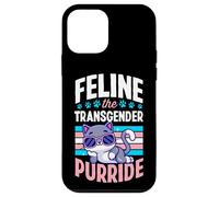 Carcasa para iPhone 12 Mini Feline The Transgender Purride - Bandera del Orgullo de Gato transgénero