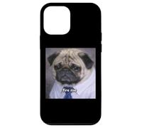 Carcasa para iPhone 12 Mini Fire Me Divertido Perro Pug Trabajo De Trabajo Borroso Meme