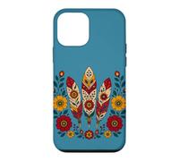 Carcasa para iPhone 12 Mini Floral Boho Plumas Motivos Folk Ornamental Tribal Western