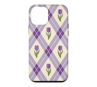Carcasa para iPhone 12 Mini Flores Argyle Lavanda Púrpura Floral