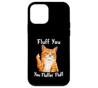 Carcasa para iPhone 12 Mini Fluff You Silly Orange Cat Middle Finger Cat Meme Adult Joke