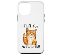Carcasa para iPhone 12 Mini Fluff You Silly Orange Cat Middle Finger Cat Meme Adult Joke