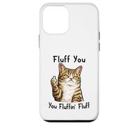 Carcasa para iPhone 12 Mini Fluff You Silly Tabby Cat Middle Finger Cat Meme Adult Joke