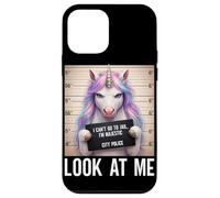 Carcasa para iPhone 12 Mini Foto policial de Unicornio No Puedo IR a la cárcel, Soy majestuoso, mírame
