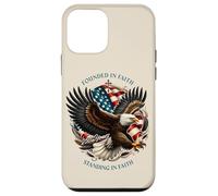 Carcasa para iPhone 12 Mini Founded and Standing in Faith Vintage Watercolor Eagle 1776