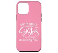 Carcasa para iPhone 12 Mini Friends Side by Side Miles Apart Sisters Connected by Heart