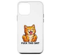 Carcasa para iPhone 12 Mini Fuck This Shit Silly Funny Cat Middle Finger Cat Meme Adult