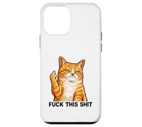 Carcasa para iPhone 12 Mini Fuck This Shit Silly Orange Cat Middle Finger Cat Meme Adult