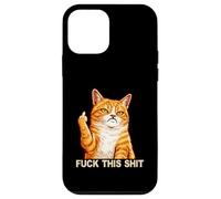 Carcasa para iPhone 12 Mini Fuck This Shit Silly Orange Cat Middle Finger Cat Meme Adult