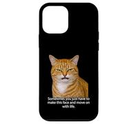 Carcasa para iPhone 12 Mini Funny Angry Annoyed Cat Face Meme Unimpressed Orange Cat Pun