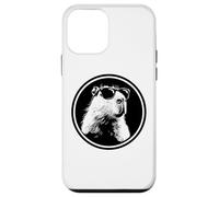 Carcasa para iPhone 12 Mini Funny Black Logo Sunglasses Lover Chill Capybara Vibes
