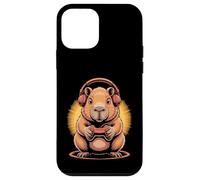 Carcasa para iPhone 12 Mini Funny Capybara Gaming Auriculares Novedad Gamer