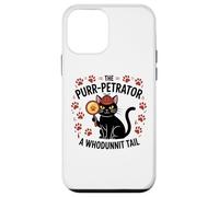 Carcasa para iPhone 12 Mini Funny Cat Detective Purrpetrator Crimen Verdadero Misterio de Asesinato