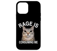 Carcasa para iPhone 12 Mini Funny Cat Rage Me está consumiendo Meme Lover