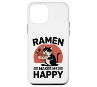 Carcasa para iPhone 12 Mini Funny Cat Ramen «El Ramen me Hace Feliz» Gato de Anime Kawaii