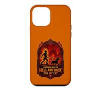 Carcasa para iPhone 12 Mini Funny Halloween I'D IR AL Infierno Y Volver para MI Gato