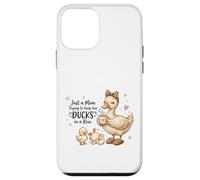 Carcasa para iPhone 12 Mini Funny Mom Just a Mom Trying to Keep Her Ducks Humor