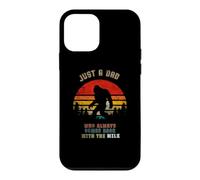 Carcasa para iPhone 12 Mini Funny Retro Bigfoot Sosteniendo Cartón De Leche Y Volviendo A Casa