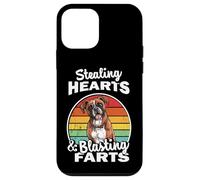 Carcasa para iPhone 12 Mini Funny Retro Vintage Stealing Hearts Farts Boxer Dog Lover