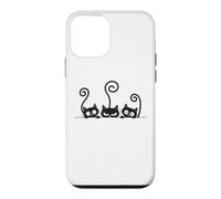 Carcasa para iPhone 12 Mini Funny Three Black Cats Cute Trio Cat Lover Mujeres Hombres Jóvenes
