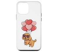 Carcasa para iPhone 12 Mini Funny Valentines Day Heart Balloons Goldendoodle Dog Lover