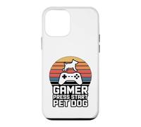 Carcasa para iPhone 12 Mini Gamer Dog Lover Press Start Pet Dog Gaming