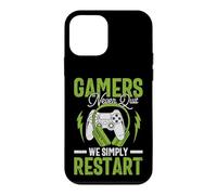 Carcasa para iPhone 12 Mini Gamers Never Quit We Simply Restart Funny Video Game Lovers