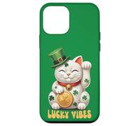 Carcasa para iPhone 12 Mini Gato japonés Chino de la Suerte Maneki Neko Día de San Patricio Suerte