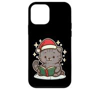 Carcasa para iPhone 12 Mini Gato Lee Libro en Navidad