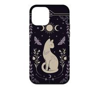 Carcasa para iPhone 12 Mini Gato místico Celestial Luna Polilla Botánica Arte Oculto