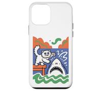 Carcasa para iPhone 12 Mini Gato Tonto y Valiente vs tiburón, Gatito Divertido