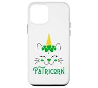 Carcasa para iPhone 12 Mini Gato Unicornio irlandés Lil Miss Caticorn Green para el Día de San Patricio