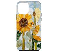 Carcasa para iPhone 12 Mini Girasol Abeja Art Nouveau Floral Botanico Cielo Mosaico Sol