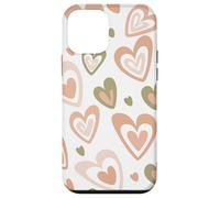 Carcasa para iPhone 12 Mini Girly Coquette Cute Pink Heart Sage Green Hearts Valentines