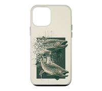 Carcasa para iPhone 12 Mini Glitch Trucha Pesca Gráfico Retro Digital Fish Design