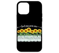 Carcasa para iPhone 12 Mini God Says You Are Girasol Mason Jar Christian Religious