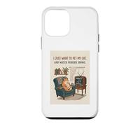 Carcasa para iPhone 12 Mini Gracioso Solo Quiero acariciar a mi Gato y Ver programas de Asesinato 3