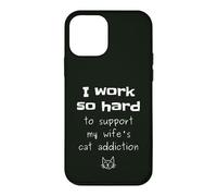 Carcasa para iPhone 12 Mini Gráfico de Marido sarcástico con Cita Divertida de la adicción al Gato de la Esposa