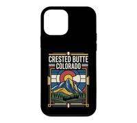 Carcasa para iPhone 12 Mini Gráfico de Viaje de montaña con la Bandera de Colorado de Crested Butte