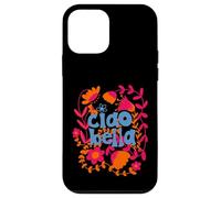 Carcasa para iPhone 12 Mini Gráfico Floral con Texto Italiano Ciao Bella