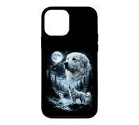 Carcasa para iPhone 12 Mini Gran Pirineo Aullando a la Luna Retro 90's Dog