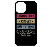 Carcasa para iPhone 12 Mini Granddaddy Knows Everything Humor Saying Retro Grandpa