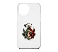 Carcasa para iPhone 12 Mini Guadaña de Escudo de Armas de águila con Bandera de Patrimonio Mexicano de Santa Muerte
