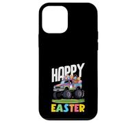 Carcasa para iPhone 12 Mini Happy Easter Monster Truck Purple Pickup Basket Huevos Niños