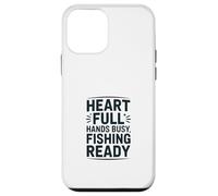 Carcasa para iPhone 12 Mini Heart Full Hands Busy Fishing Ready Angler Cita