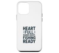 Carcasa para iPhone 12 Mini Heart Full Hands Busy Fishing Ready Angler Cita