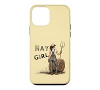 Carcasa para iPhone 12 Mini Heno Girl Funny Farm Cowgirl Western Rustic Granero Vida
