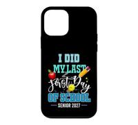 Carcasa para iPhone 12 Mini Hice mi último Primer día de Clases Senior 2027 Retirándome