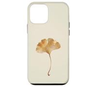 Carcasa para iPhone 12 Mini Hoja de Ginkgo Acuarela Dorada Diseño Minimalista Botánico