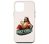 Carcasa para iPhone 12 Mini Holy Chill Funny Jesus Coffee Humor Pecar no es Ganar